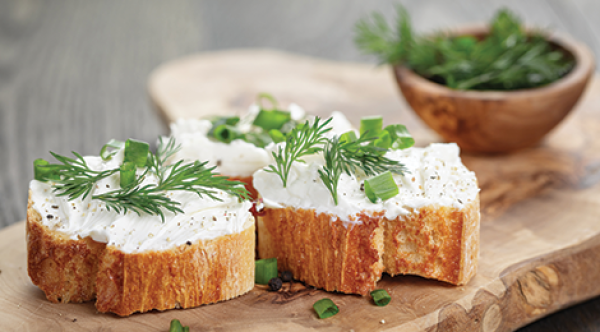 image of cream cheese on bread