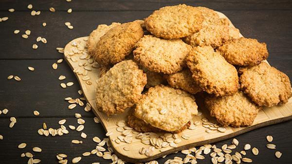 oat biscuits on tray